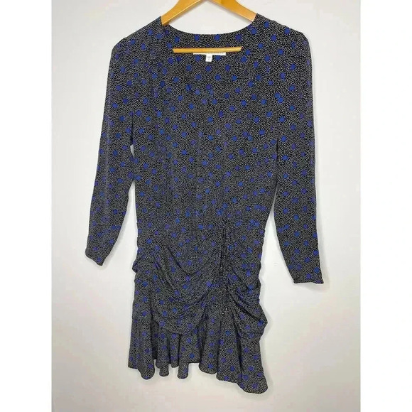 Veronica Beard  Lou Lou Ruched Dress size 6 100% Silk long sleeve mini - Picture 8 of 13